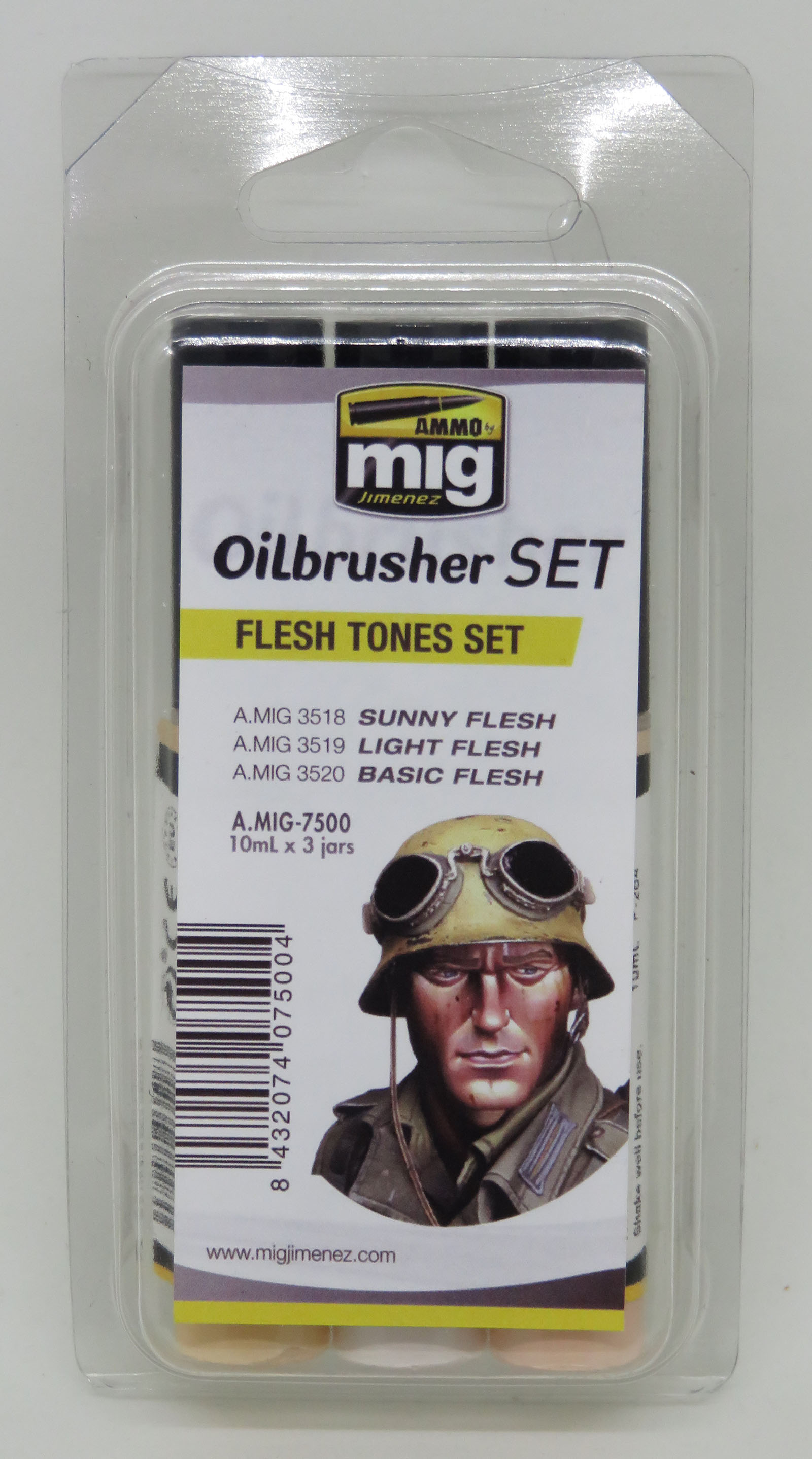 thumbnail image 2 of MIG AMMO 7500 Oilbrusher Flesh Tones Set – Sunny, Light & Basic Flesh Paints 2 of 2